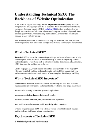 Understanding Technical SEO