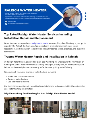 Water Heater Repair & Installation in Raleigh-Durham