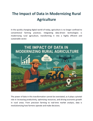 The Impact of Data in Modernizing Rural Agriculture