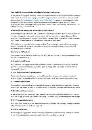 How Mobile Engagement Automation Boosts Retention and Revenue