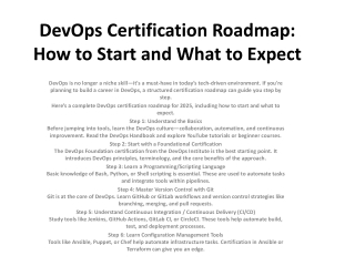DevOps Certification Roadmap