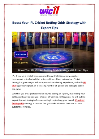 Boost Your IPL Cricket Betting Odds Strategy with Expert Tips