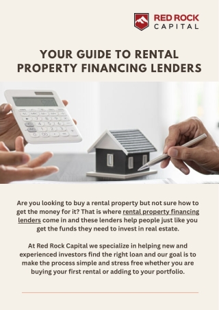 Rental property financing lenders