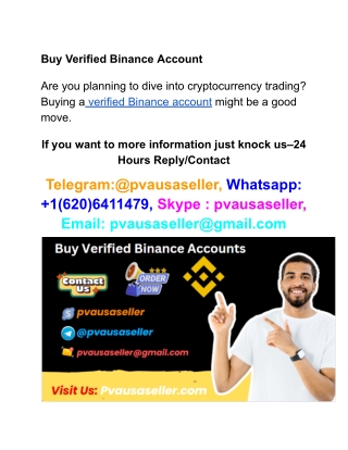 How can I buy a verified Binance account?