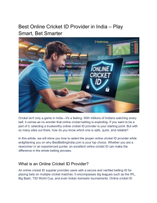Best Online Cricket ID Provider in India – Play Smart, Bet Smarter