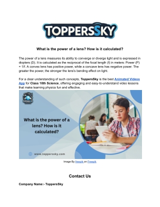 What is the power of a lens_ How is it calculated_