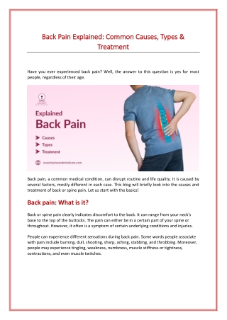 Back Pain Explained Common Causes, Types & Treatment