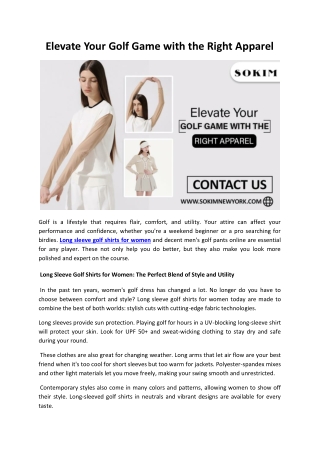 Elevate Your Golf Game with the Right Apparel