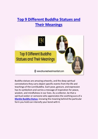 Top 9 Different Buddha Statues and Their Meanings