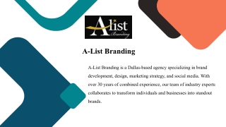 Unlock the full potential of your business with expert Branding Services by A-List Branding