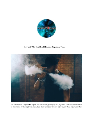 How and Why You Should Recycle Disposable Vapes