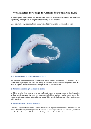 What Makes Invisalign for Adults So Popular in 2025?