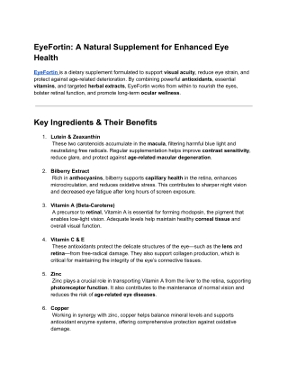 Eyefortin: Vision Unleashed Eye