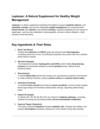 Leptozan – Natural Weight Loss Support Backed by Science