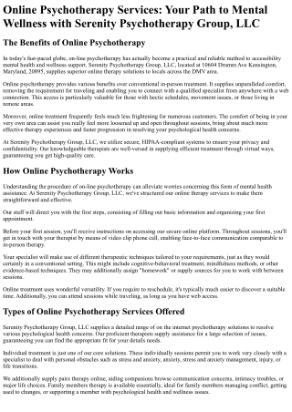 Serenity Psychotherapy Group