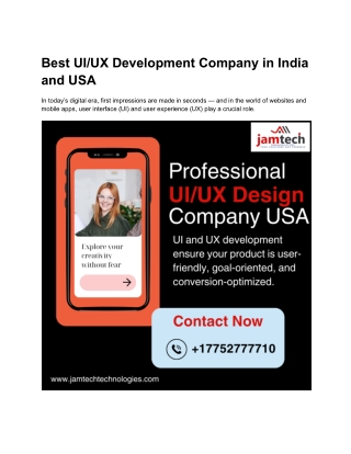 Best UI UX Development Company in India and USA