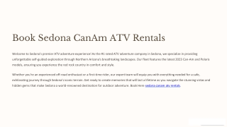 Discover Book Sedona Canam ATV Rentals – Ride the Red Rocks!