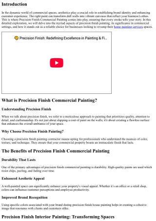 Precision Finish Commercial Painting: Quality That Speaks for Itself