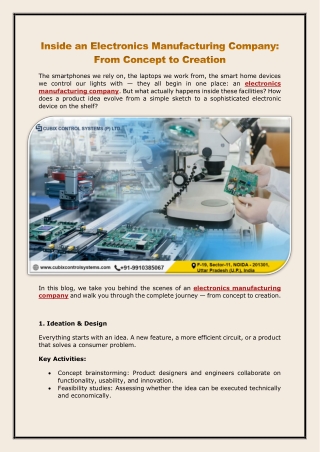 Inside an Electronics Manufacturing Company - From Concept to Creation
