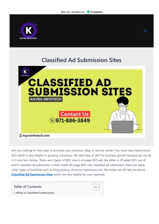 Classified Ad Submission Sites