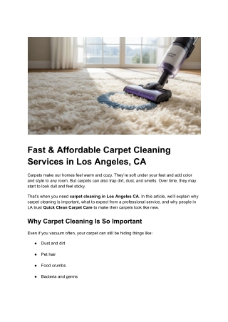Post 22 - Fast & Affordable Carpet Cleaning Services in Los Angeles, CA