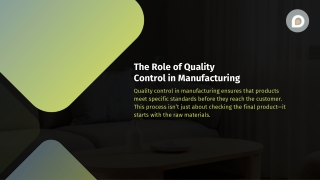 The Role of Quality Control in Manufacturing