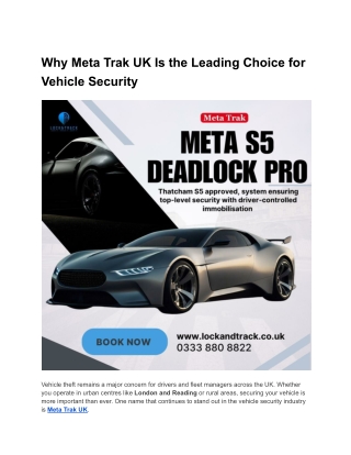 Meta Trak UK: Trusted Vehicle Security Across the UK