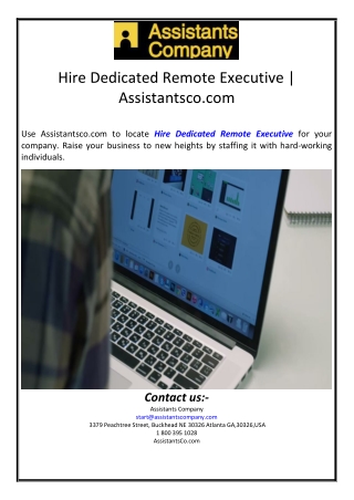 Hire Dedicated Remote Executive | Assistantsco.com