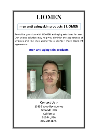 men anti aging skin products  LIOMEN