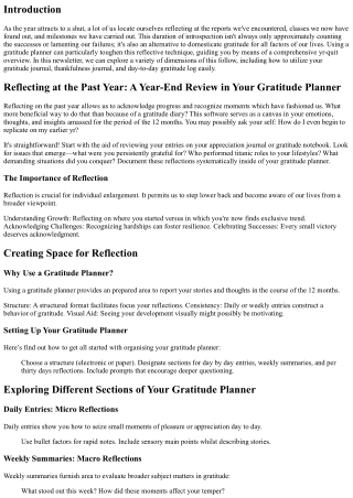 Reflecting at the Past Year: A Year-End Review in Your Gratitude Planner