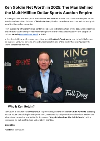 Ken Goldin Net Worth