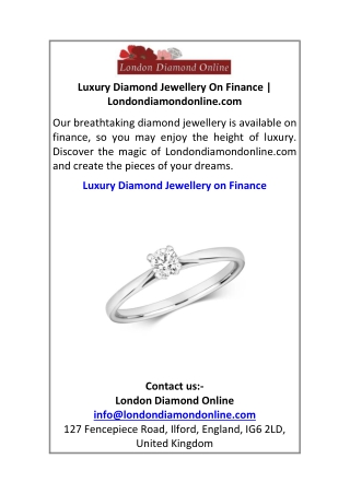 Luxury Diamond Jewellery On Finance Londondiamondonline.com