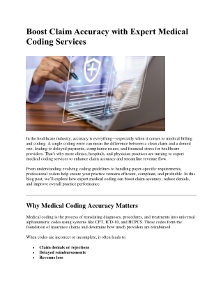 Boost Claim Accuracy with Expert Medical Coding Services