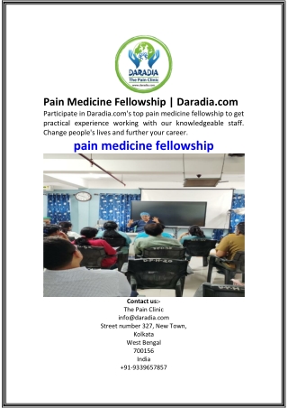 Pain Medicine Fellowship  Daradia.com