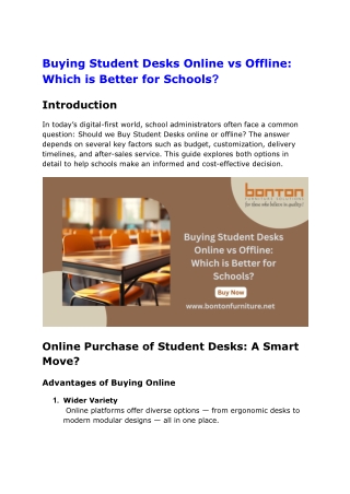 Buying Student Desks Online vs Offline_ Which is Better for Schools