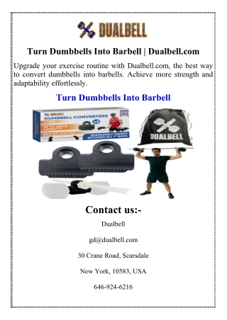 Turn Dumbbells Into Barbell Dualbell.com