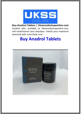 Buy Anadrol Tablets  Uksteroidsshoponline.com