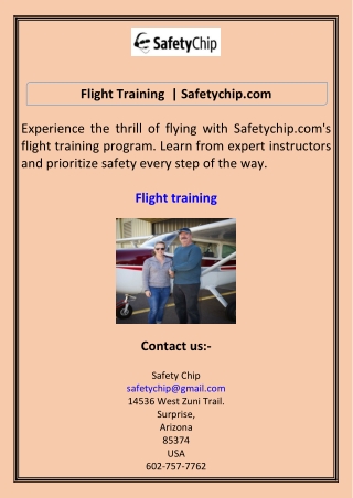 Flight Training  Safetychip.com