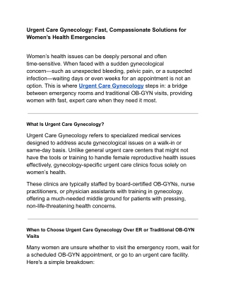 Women's Urgent Care - Urgent Care For Women | Novamed