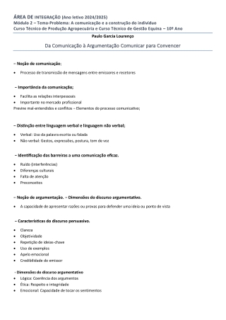 ÁREA DE INTEGRAÇÃO - comunicação