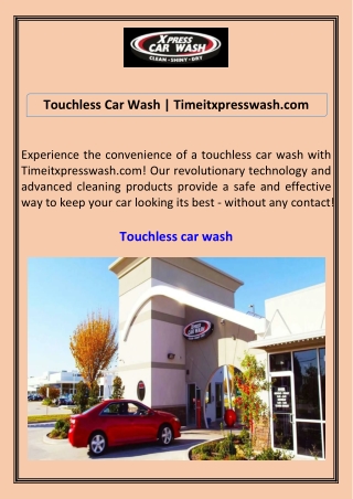 Touchless Car Wash Timeitxpresswash.com