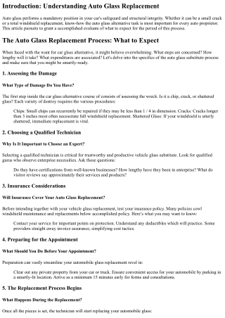 The Auto Glass Replacement Process: What to Expect