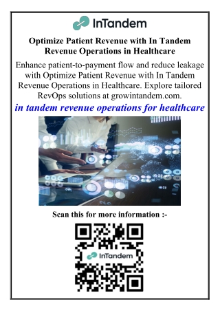 Optimize Patient Revenue with In Tandem Revenue Operations in Healthcare