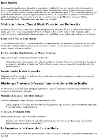 Diseños que Marcan la Diferencia: Moda y Responsabilidad Social