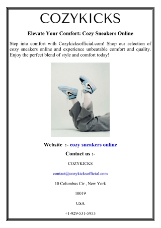 Elevate Your Comfort Cozy Sneakers Online