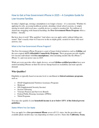 How to Get a Free Government iPhone in 2025