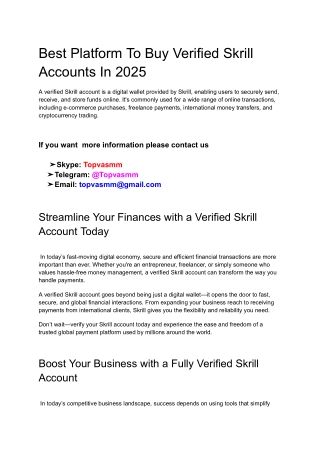 Best Platform To Buy Verified Skrill Accounts In 2025