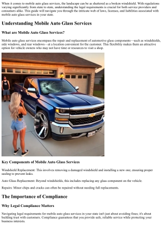 Navigating Legal Requirements for Mobile Auto Glass Services in Your State