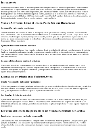 El Futuro del Diseño Responsable en un Mundo Necesitado de Cambio
