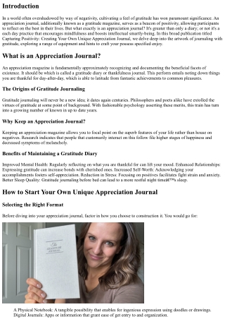 Capturing Positivity: Creating Your Own Unique Appreciation Journal